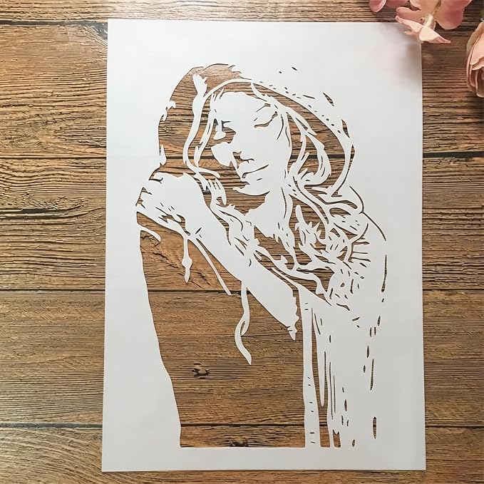 TIAMECH A4 Reusable Raincoat Girl Stencil by TIAMECH