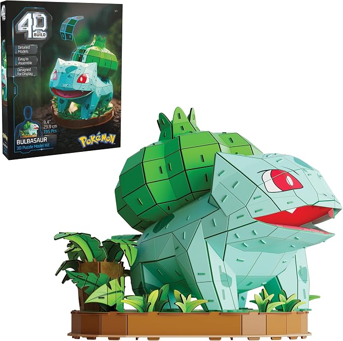 4D Build Pokémon Bulbasaur 3D Puzzle Model Kit, Desk Décor, Shelf Display by 4DBuild