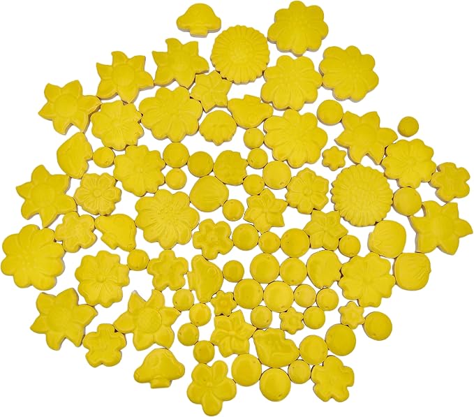 500g/1.1lb Ceramic Mosaic Tiles Mixed Shapes of Flowers, Mushrooms - Image 5