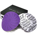 6-Inch 180 Grit Ceramic Multi-Hole Hook & Loop Sanding Discs - Advanced Grain for Fast Cutting & Long Life - Film-Backed Universal Fit Sandpaper for 6-in Sanders - 50 Pack Box