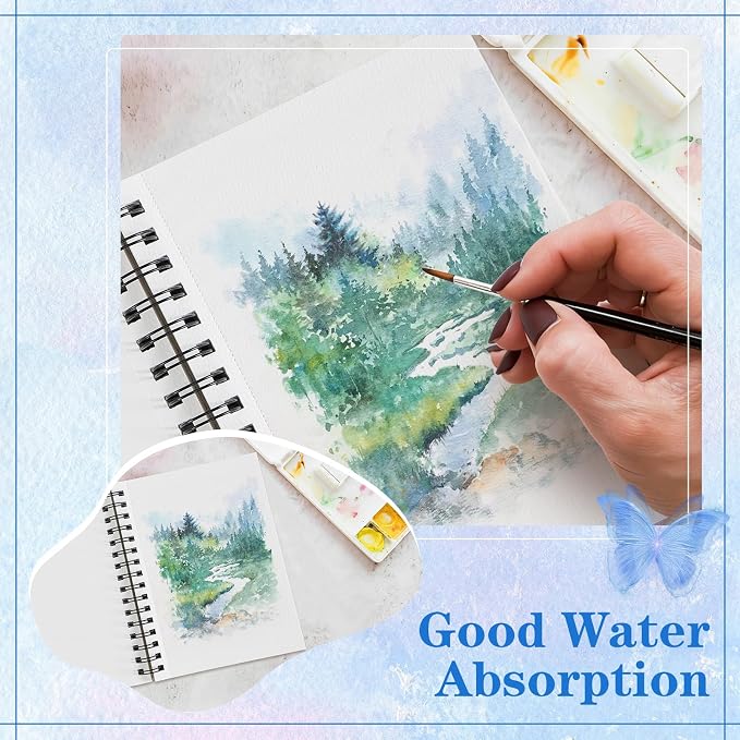 3 Pack 90 Sheet Watercolor Paper Pad 5.5“ x 8.5”, 140lb/300 GSM Cotton Cold - Image 7