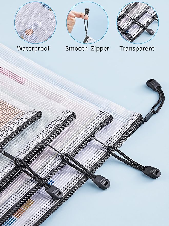 JARLINK 18 Pcs Mesh Zipper Pouch Bags, 8 Sizes | Multi-use Travel Bags - Image 4