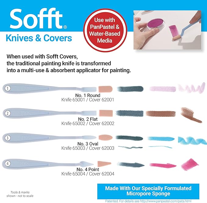 Sofft Artist Tools by GOLDEN, Sofft Knife & 5 Covers - Image 4