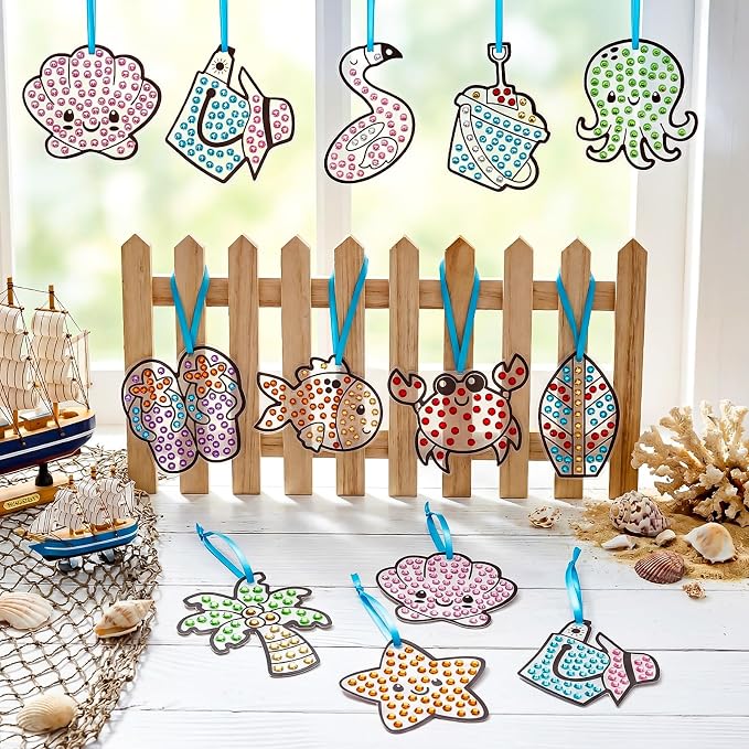 WinnerWhy 36 Sets Summer Diamond Painting Kits DIY Hanging Beach Diamond Art - Image 2