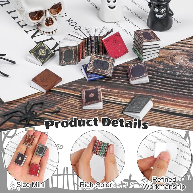 DERAYEE 24PCS Miniatures Dollhouse Books - Image 3