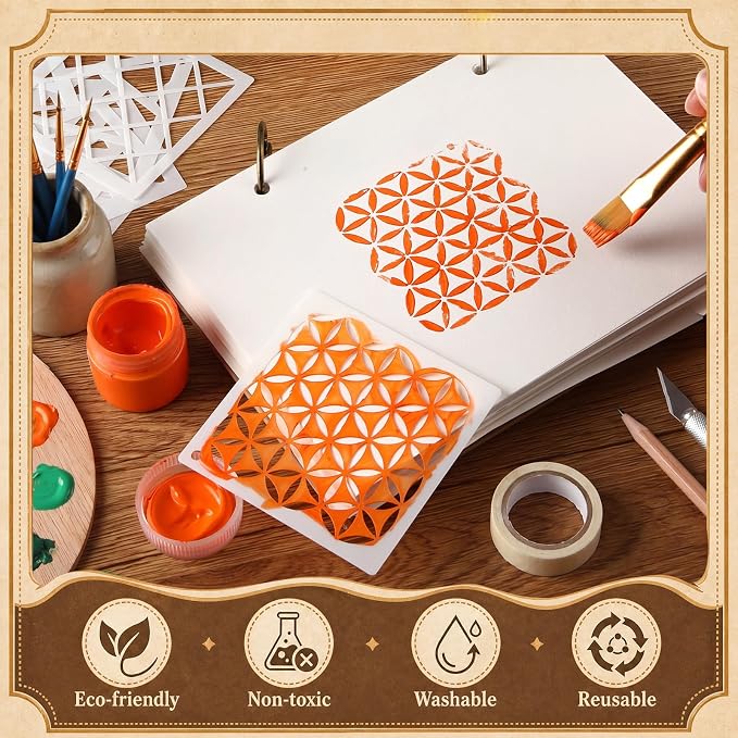 Marspark 66 Pcs Geometric Small Stencils - Image 3