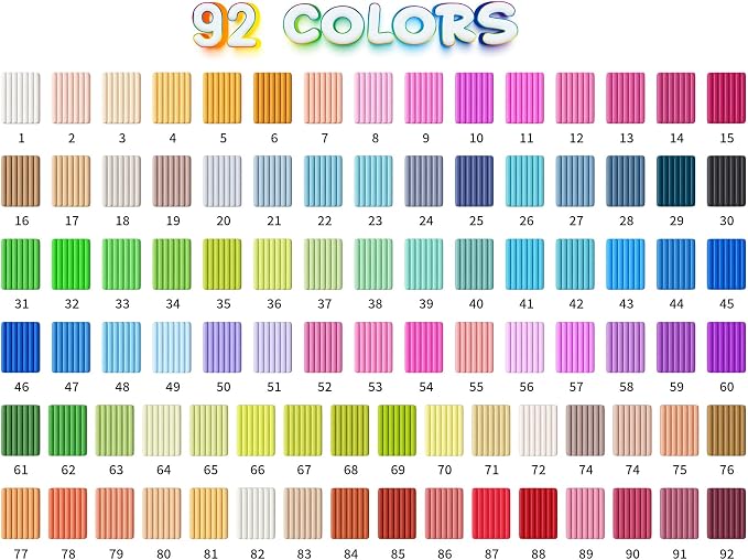 Aestd-ST Polymer Clay 92 Colors, Oven Bake Modeling Clay - Image 6
