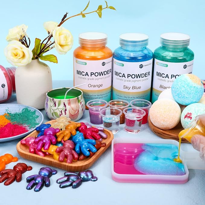 Mica Powder, 7.05OZ（200g）, Light Yellow Mica Powder Pigment - Image 4