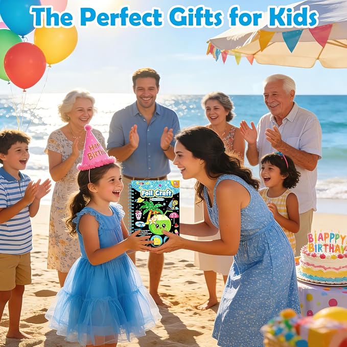 FUNNYB&G Foil Art Craft Kit for Kids 4-10 Years Old: Mess-Free & No-Glue - Image 7