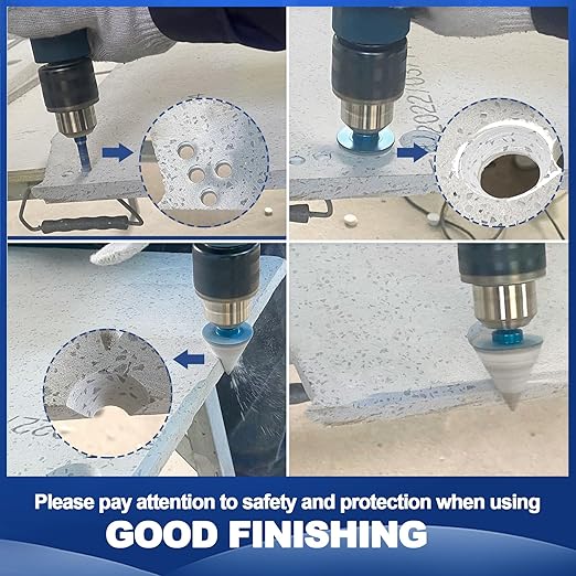 Tile Hole Saw Kit - BRSCHNITT Diamond Core Drill Bit Set 6/6/8/10/20/25/35mmDrill Bit &1 3/8" Diamond Chamfer Bit for Porcelain Tile Ceramic Marble Granite
