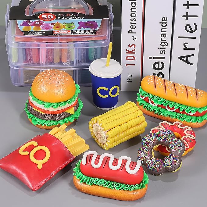 CiaraQ 50-Color Polymer Clay Oven Bake Modeling Kit | 5 sculpting tools - Image 6