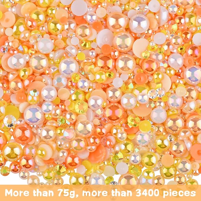 3900+ Pcs Rhinestones and Pearls Kit, 2-10mm Flatback Gems - Image 2