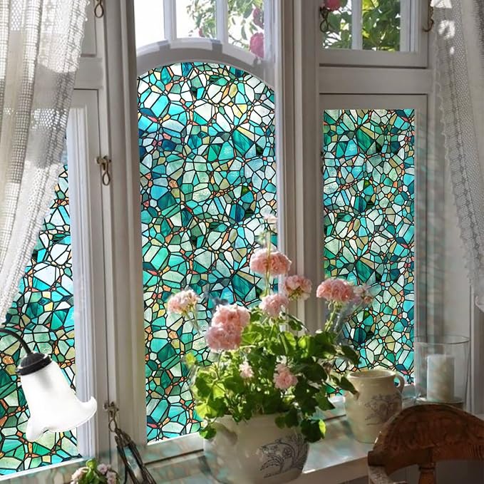 funlife Original Hand-Drawn Faux Stained Glass Window Film, Double-Sided Static - Image 8