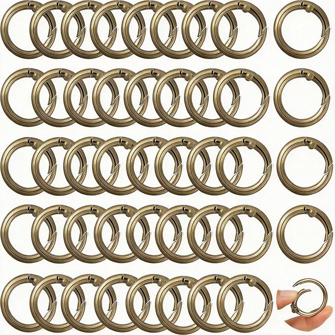 Round Carabiner Clip Bulk 48pcs 1 Inch Colorful Circle Carabiner Key Ring Clips by Cmidy