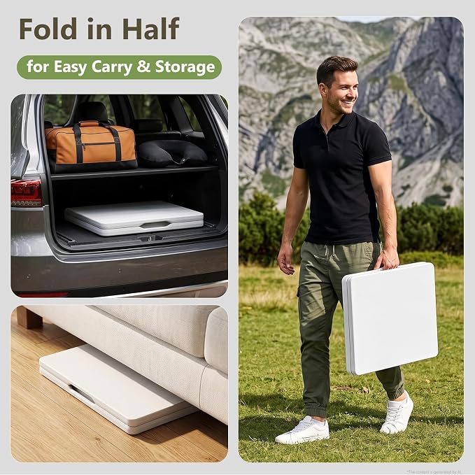 Folding Table 2 Pack, 4 FT Foldable Plastic Table - Image 8
