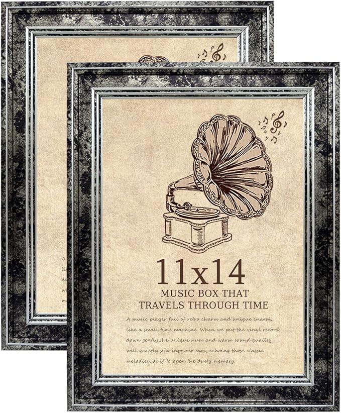 11x14 Picture Frame with Real Glass set of 2-Vintage Frames by TKYGU