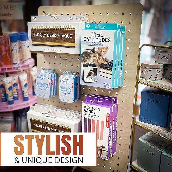 Torched Pegboard Display Stand for Jewelry, Craft Shows, Selling, Vendor Events, Tools, Peg Board Accessories Rack Organizer, Medium 8" L x 4.3" W x 12" H, Natural