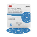 3M Hookit Blue Abrasive Discs 36172, Multi-Hole, 6 in, 80+ Grade, Pack of 50, Virtually Dust-Free, for Auto Sanding, Body Repair, Featheredging, Primer Sanding, Paint Preparation, E-Coat Sanding