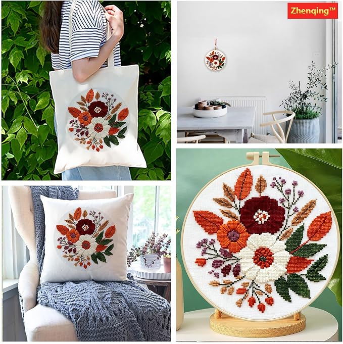 Zhenqing Floral Bouquet Cross Stitch Kit - Image 6