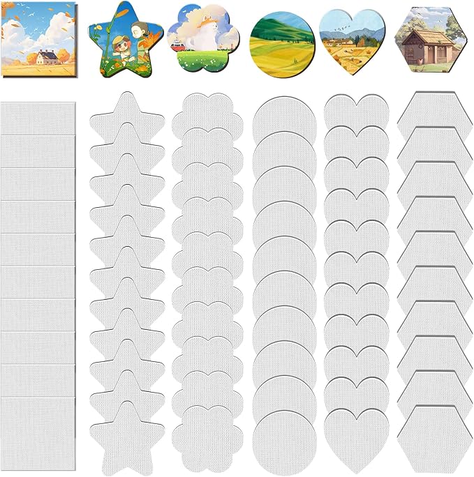 60 Pcs Magnetic Canvas Panel Mini Canvas Boards by ZhouBoat