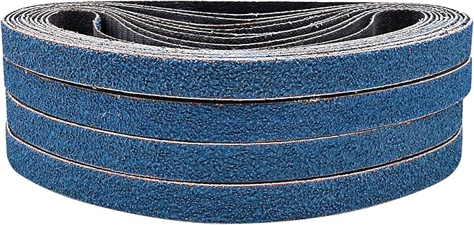 1/2 x 18 Zirconia Sanding Belts for Metal, 60 Grit 1/2x18 Inch Sander Belt for Air Belt Sander, Zirconia Metal Grinding Sand Paper for Knife Blade Sharpening, Metal Polishing, Derusting, 40Pcs