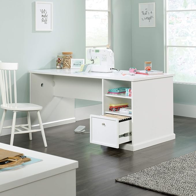 Sauder Craft Pro Series Craft Table/ Pantry cabinets, in White finish - Image 4