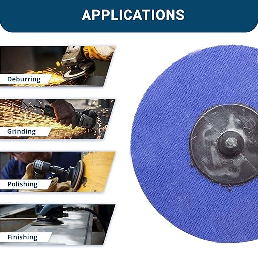 Benchmark Abrasives 2 Inch Sanding Discs Quick Change Zirconia - Male R Type Backing Drill & Die Grinder Sanding Disc for Deburring Polishing Rust Remover for Metal Paint Stripper (25 Pack), 80 Grit