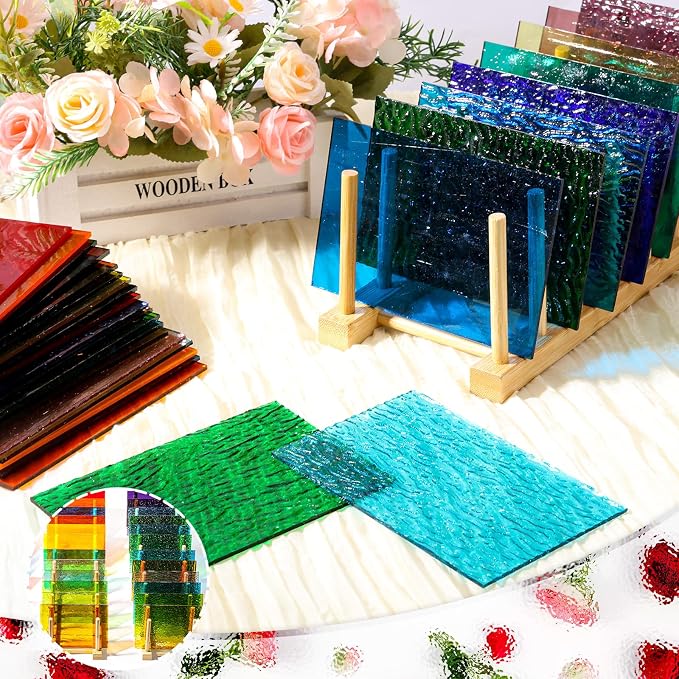 36 Sheets Transparent Stained Glass Sheets, 4 x 6 Inch Mosaic Glass Tiles Bulk - Image 7