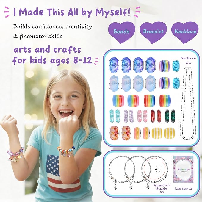 Charm Bracelet Making Kit & Unicorn/Mermaid Girl Toy- ideal Crafts - Image 3