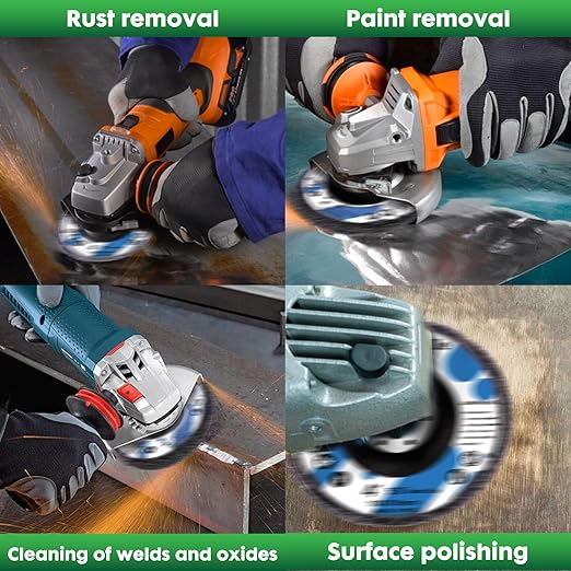 5 Pack Angle Grinder Stripping Wheel Angle Grinder Strip Disc Paint Stripper Attachments Grinder Wheel, Paint Metal Oxidation Rust Remover Stripper Tool (4'' x 5/8''-5B)