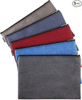 5 Pack Canvas Zipper Tool Bag Set, 13x9.5 inch 16oz Heavy Duty Waterproof Multipurpose Utility Multi Tool Storage Pouch Case for Organizing and Sorting Household Tools, Spare Parts (5 Colors)