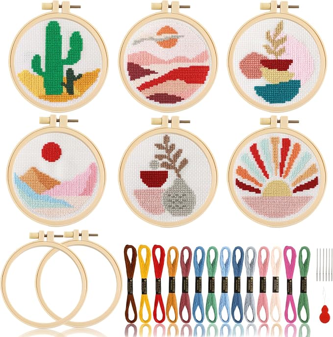 ZOIIWA 6PCS Cross Kits for Beginners DIY Embroidery Kit for Adults Boho Cross by ZOIIWA