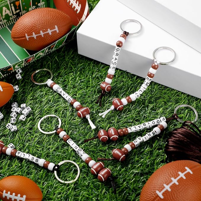 Landical 564 Pcs Football Keychain Making Kit DIY Football Bead Key Chain Craft - Image 3