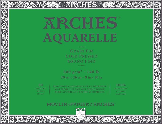 Arches Watercolor Paper Block, Cold Press, 140 pound by ARCHES
