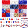 UPINS Patriotic Bracelet Making Kit Red White Blue Beads by UPINS