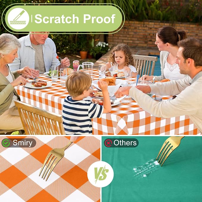 Smiry Oval Table Cloth, Waterproof Vinyl Tablecloths - Image 5