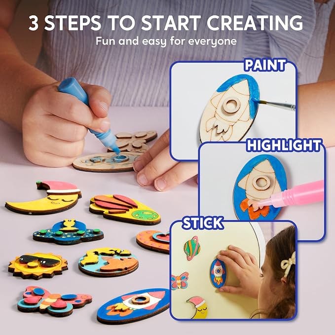 JOYIN 12 Glow in The Dark Wooden Magnets - Image 5