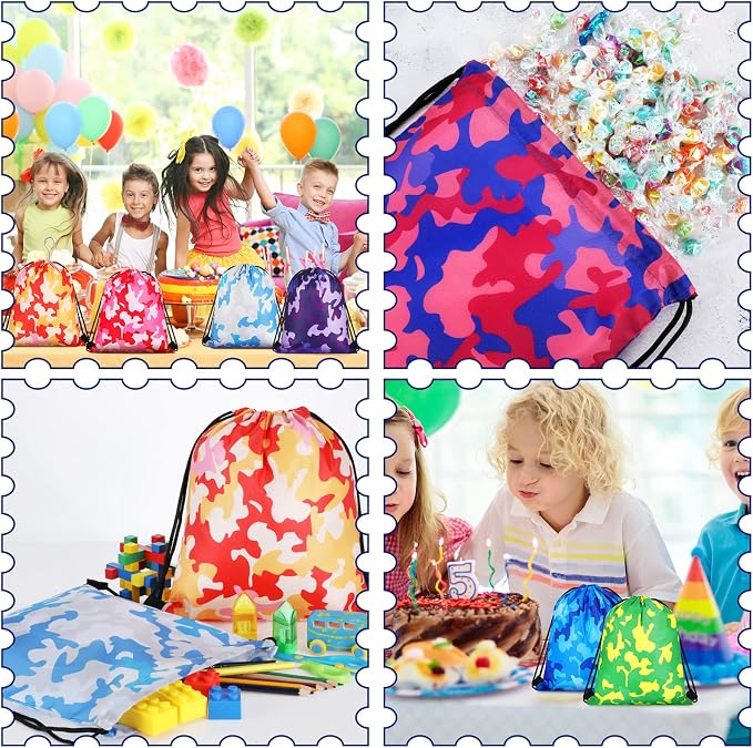 Lothee 30 Pack Camo 30 Pack Drawstring Bags Party Favors - Image 7