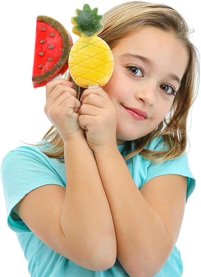 Lékué Set of 4 Tropical Popsicle & Ice Cream Molds + Sticks & Lids | Fun Shape - Image 7