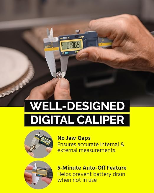 iGAGING Absolute Origin Heavy Duty 12" Digital Caliper, IP54 Electronic, SPC/USB Output Port, Inch & Metric Modes, Case, Manual, Battery