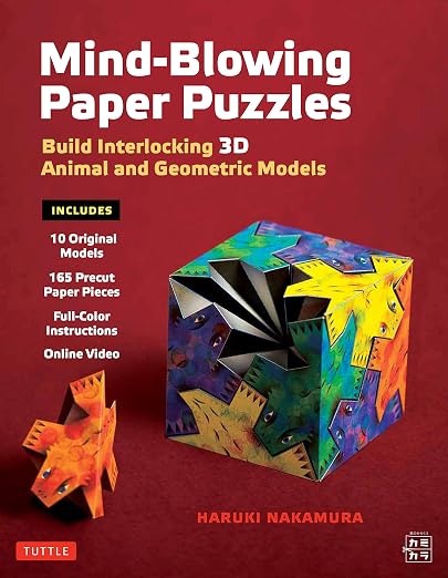 Mind-Blowing Paper Puzzles Kit: Build Interlocking 3D Animal and Geometric by Unknown