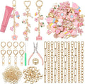 VioraWhite 457 Pcs Pink Charms Lip Gloss Keychain Making Kit, DIY Craft by VioraWhite