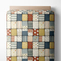 Soft Neutral Patchwork Cotton Fabric Panel 61 x 36.6 Inches, Minimal Geometric by FabricsTown