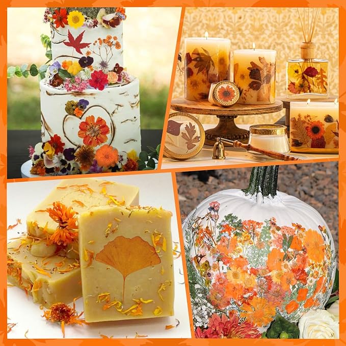 140 Pcs Fall Dried Pressed Flowers - Image 5