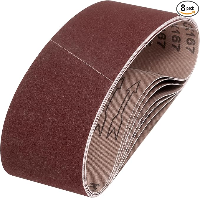 HARFINGTON 3 x 21 Inch Sanding Belts, 8 Pcs 320 Grits Aluminum Oxide Abrasive Belt Sander File Belt for Woodworking, Metal Polishing, Knife Sharpener
