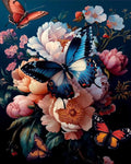 Butterfly Flower Stamped Cross Stitch Kits Flower Cross Stitch Patterns by Unknown