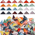 LITMIND 1.1LB Striped Crystal Glass Mosaic Tiles – Triangle Mix Assorted Colors by LITMIND