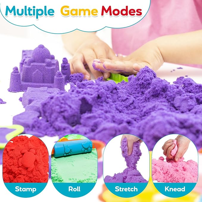 FURWEY 26.6lbs Play Sand, Mixed Packaging of 6-Color Sensory Sand, Suitable - Image 5