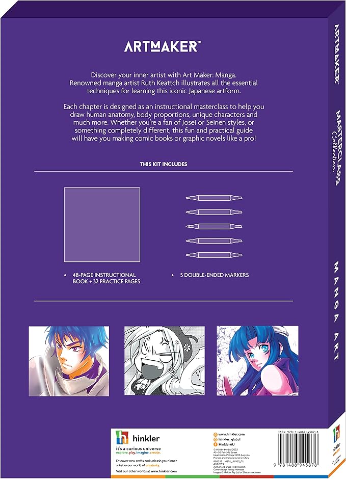 Hinkler Art Maker Masterclass Collection: How to Draw Manga Kit - Image 8