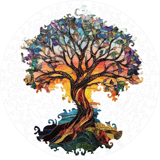 Bodhipnjoy Tree of Life Wooden Puzzles, Stained Glass Tree Jigsaw Puzzles 200 - Image 8